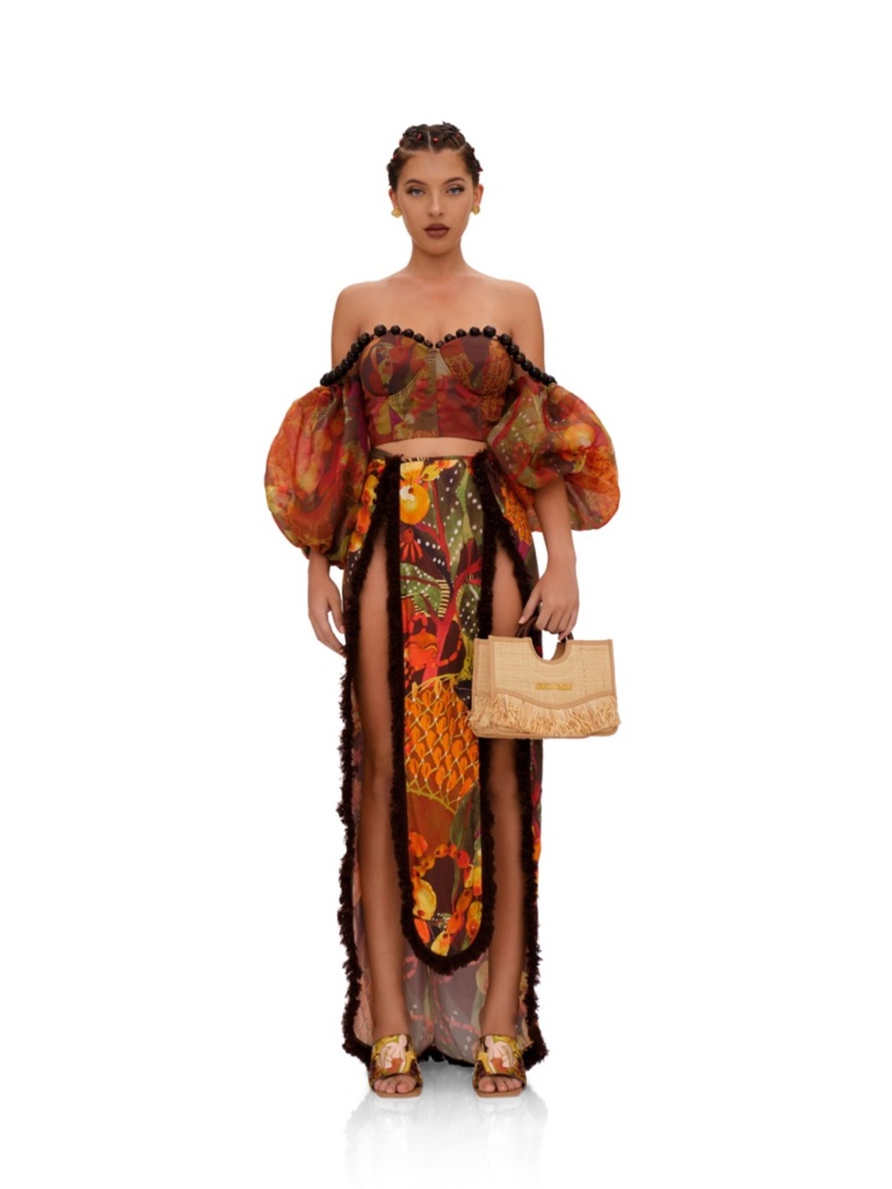 Andrea Iyamah Cola Print Omma Sarong Skirt S/M